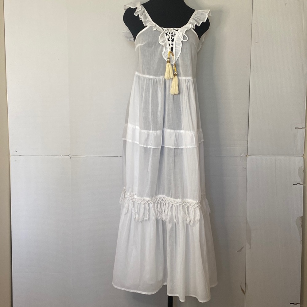 True Destination Women’s Bohemian Tiered Maxi Dress Size  S NWOT.